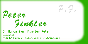 peter finkler business card